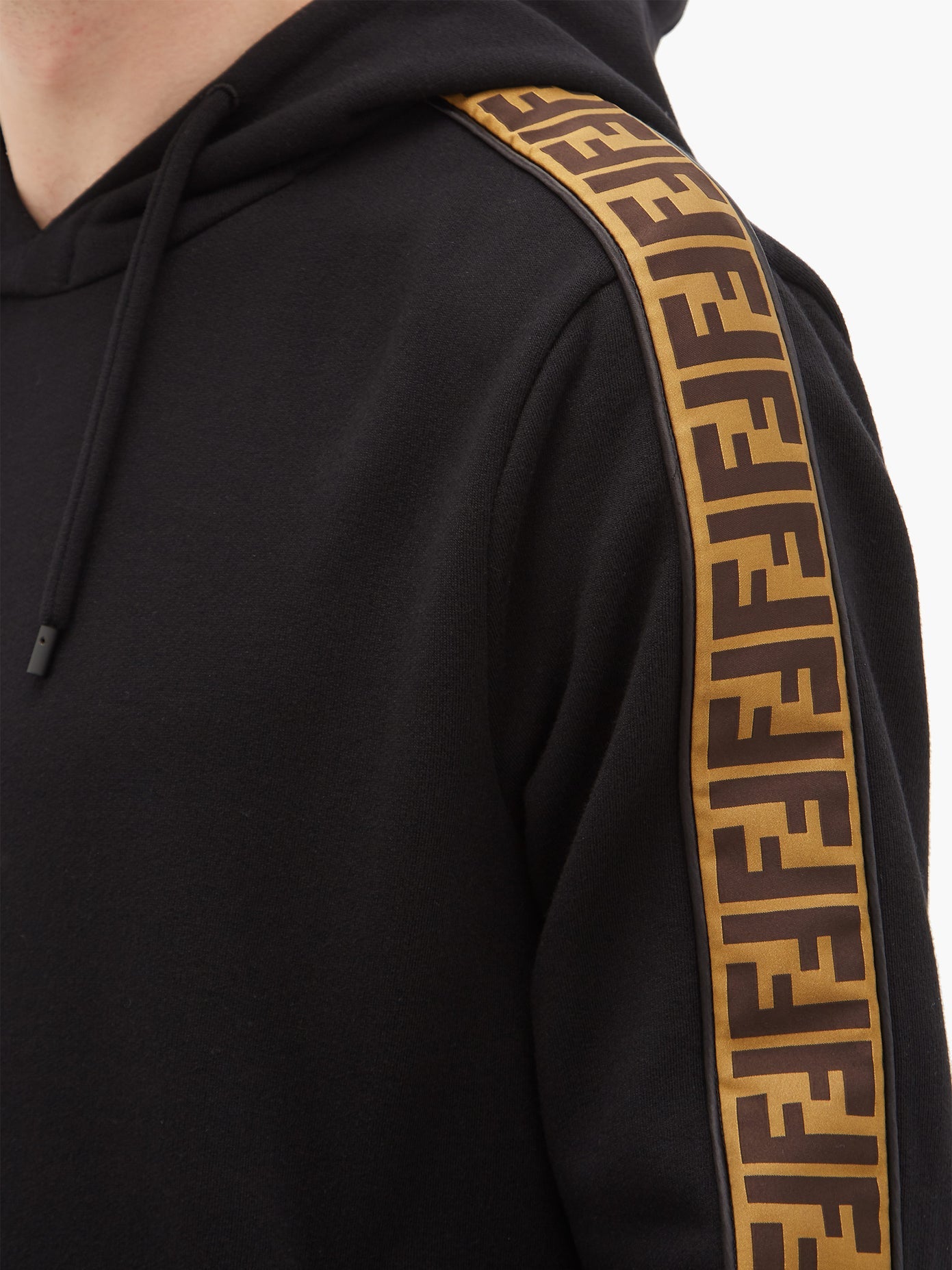 Fendi Logo-Jacquard Tape Hooded Sweatshirt