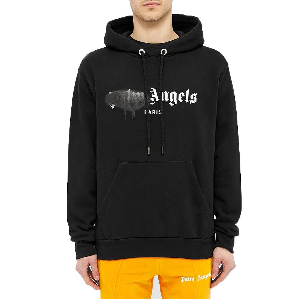 Palm Angels Paris Spray Paint Hoodie Black