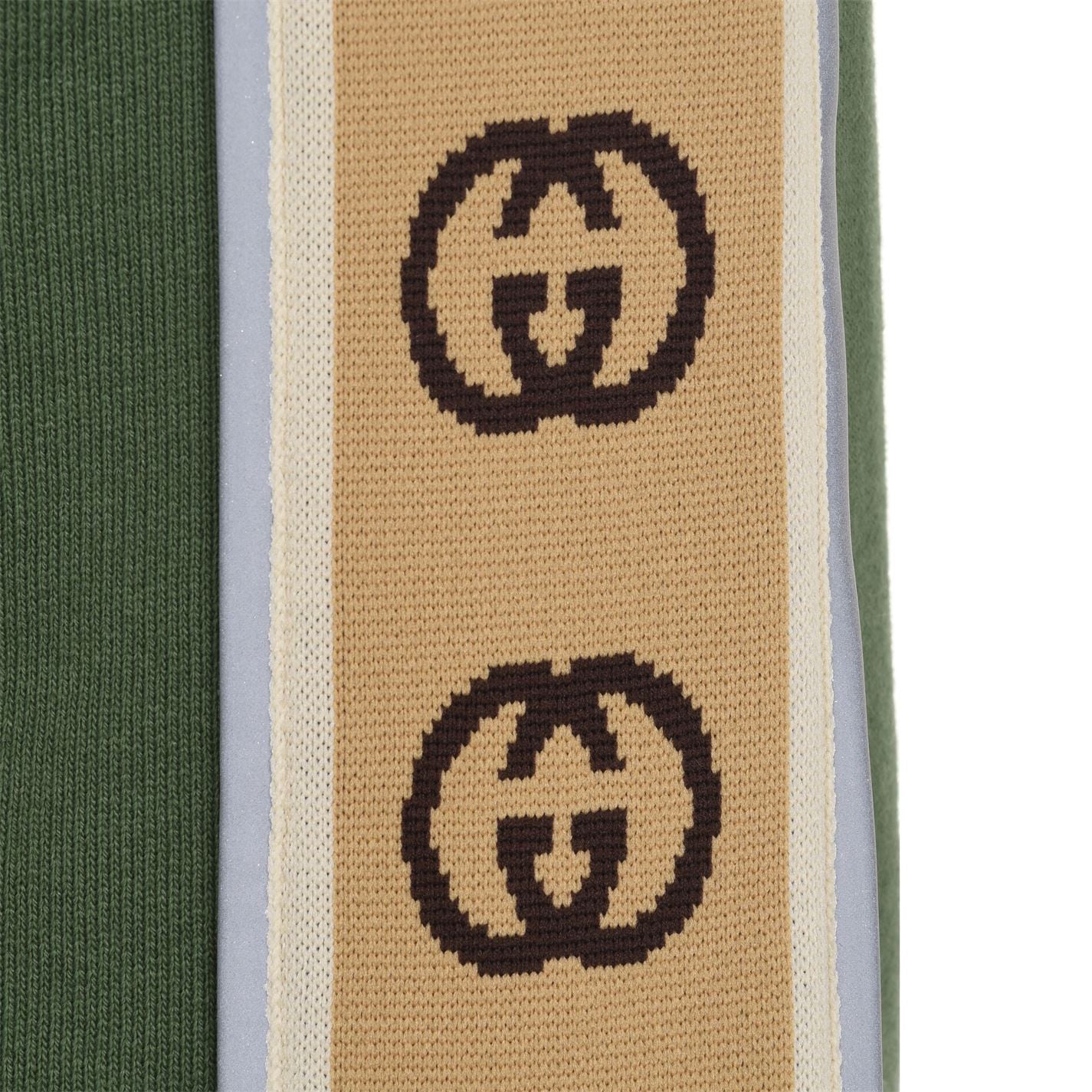 Gucci GG Reflective Trimmed Hoodie Khaki