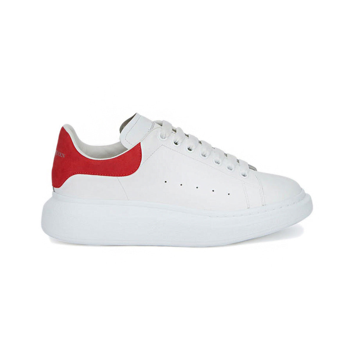 Alexander McQueen Suede Heel Sneaker White/Red
