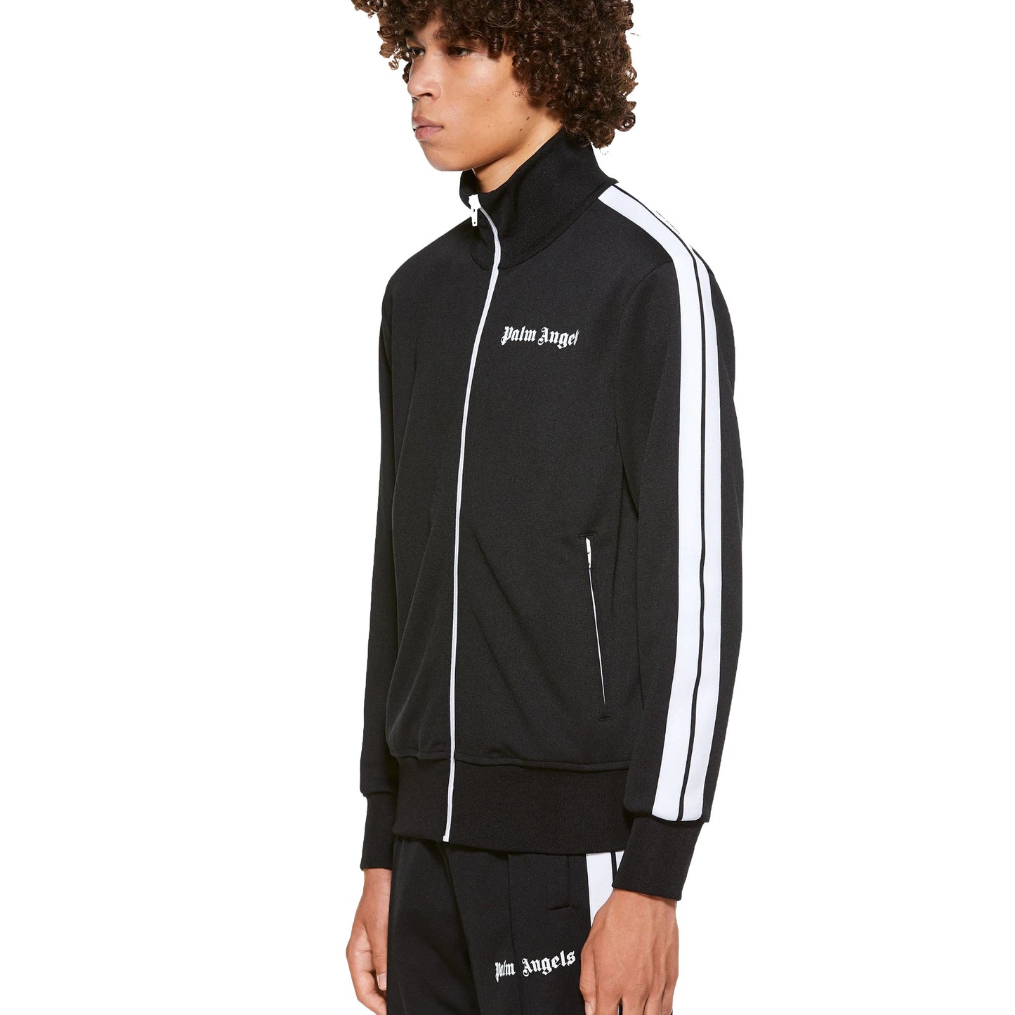 Palm Angels Classic Black Striped Track Jacket