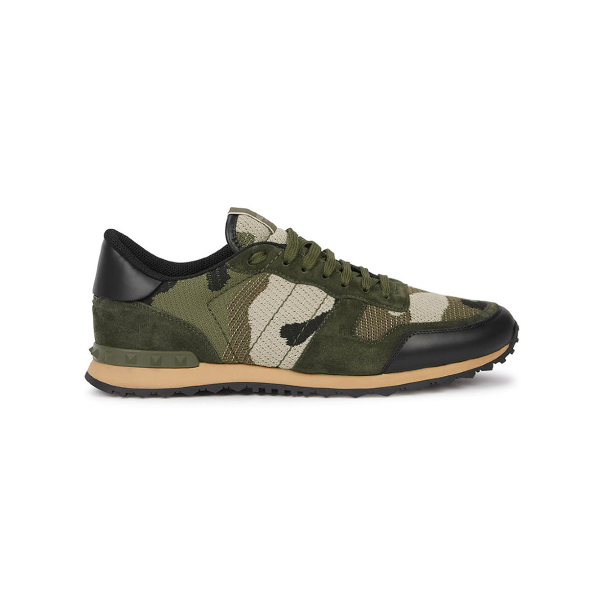 Valentino Mesh Rock Stud Runners Khaki