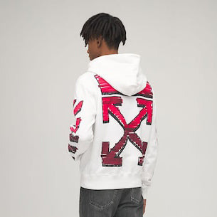 Off White Arrow Marker Print White Hoodie
