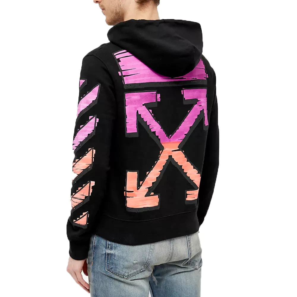 Off White Arrow Marker Print Black Hoodie