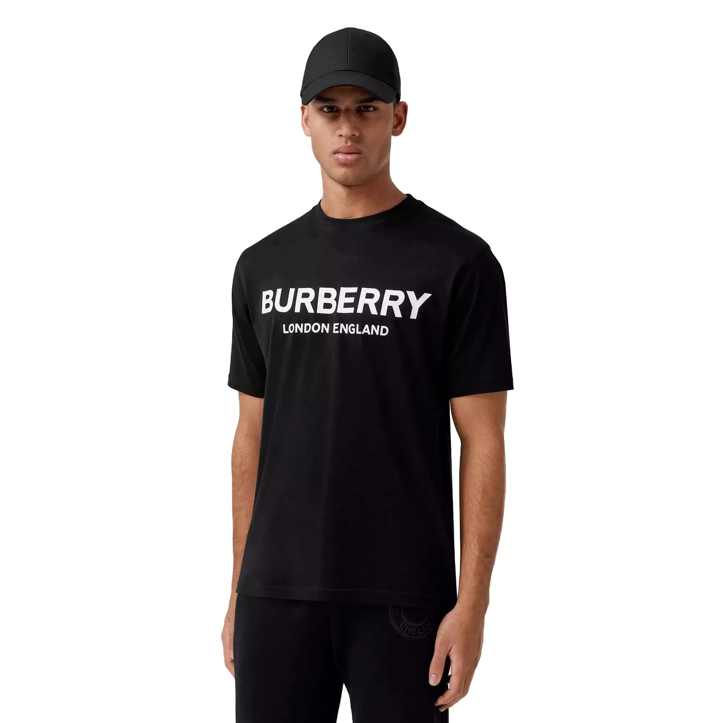 Burberry Logo Print Cotton Black T-Shirt