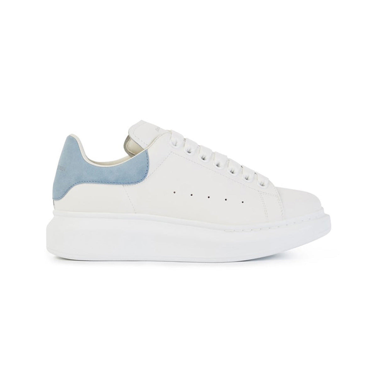 Alexander McQueen Suede Heel Sneaker White/Sky Blue