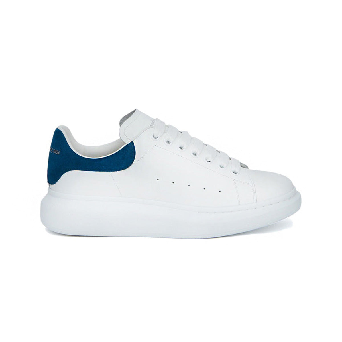 Alexander McQueen Suede Heel Sneaker White/Navy