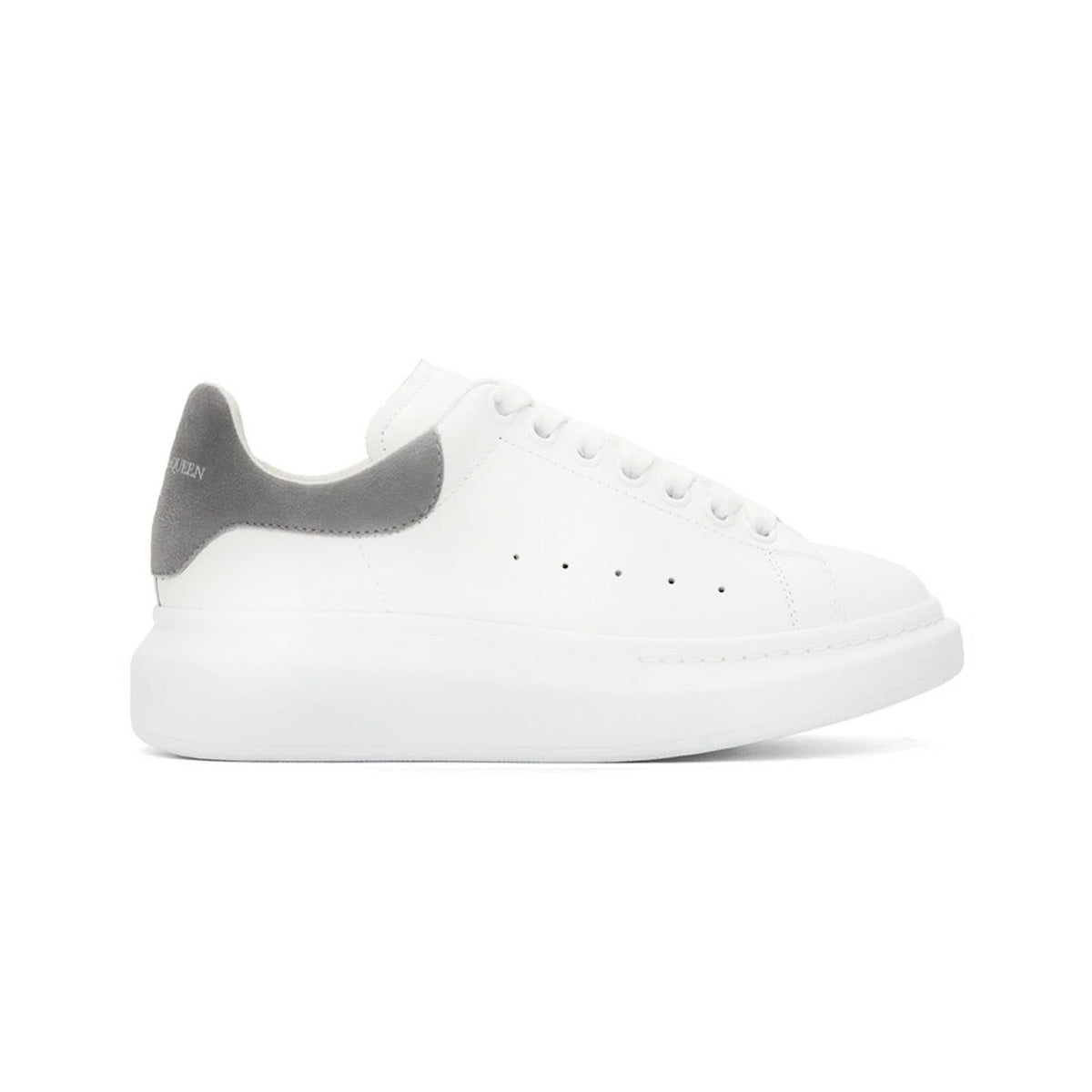 Alexander McQueen Suede Heel Sneaker White/Grey
