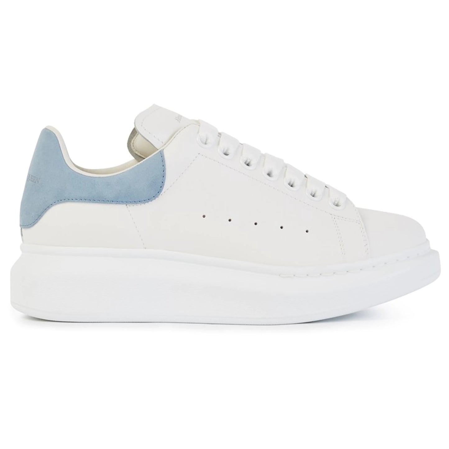 Alexander McQueen Suede Heel Sneaker White/Sky Blue