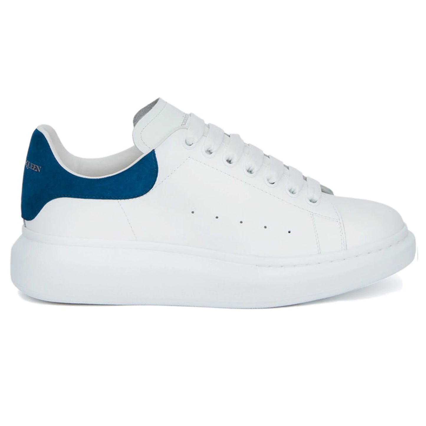 Alexander McQueen Suede Heel Sneaker White/Navy