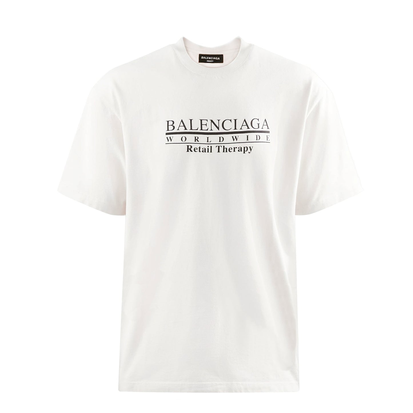 Balenciaga Retail Therapy Slogan White T-Shirt