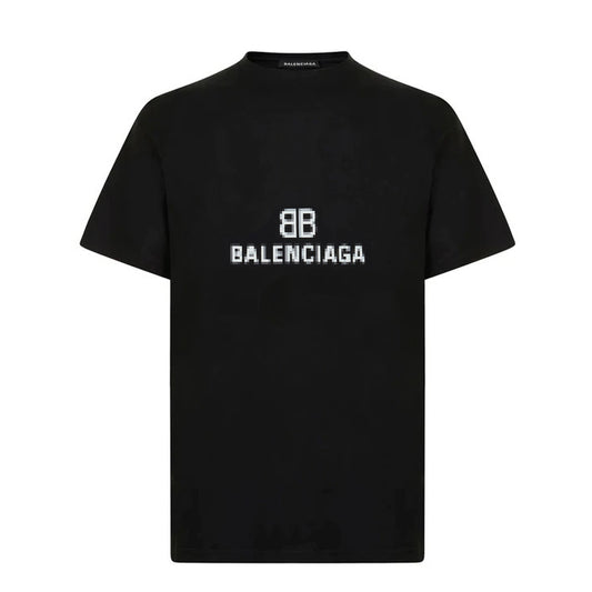 Balenciaga BB Pixel Logo Black T-Shirt