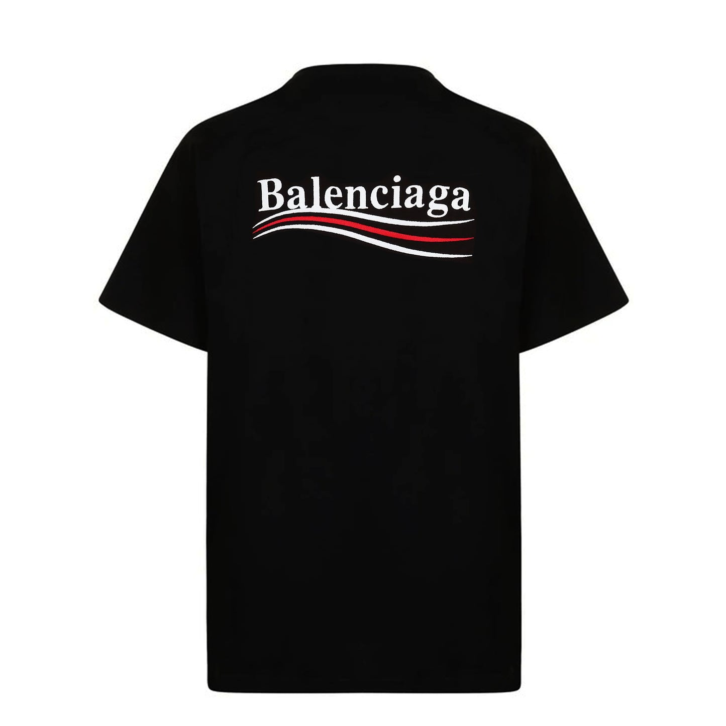 Balenciaga Political Campaign Embroidered Black T-Shirt