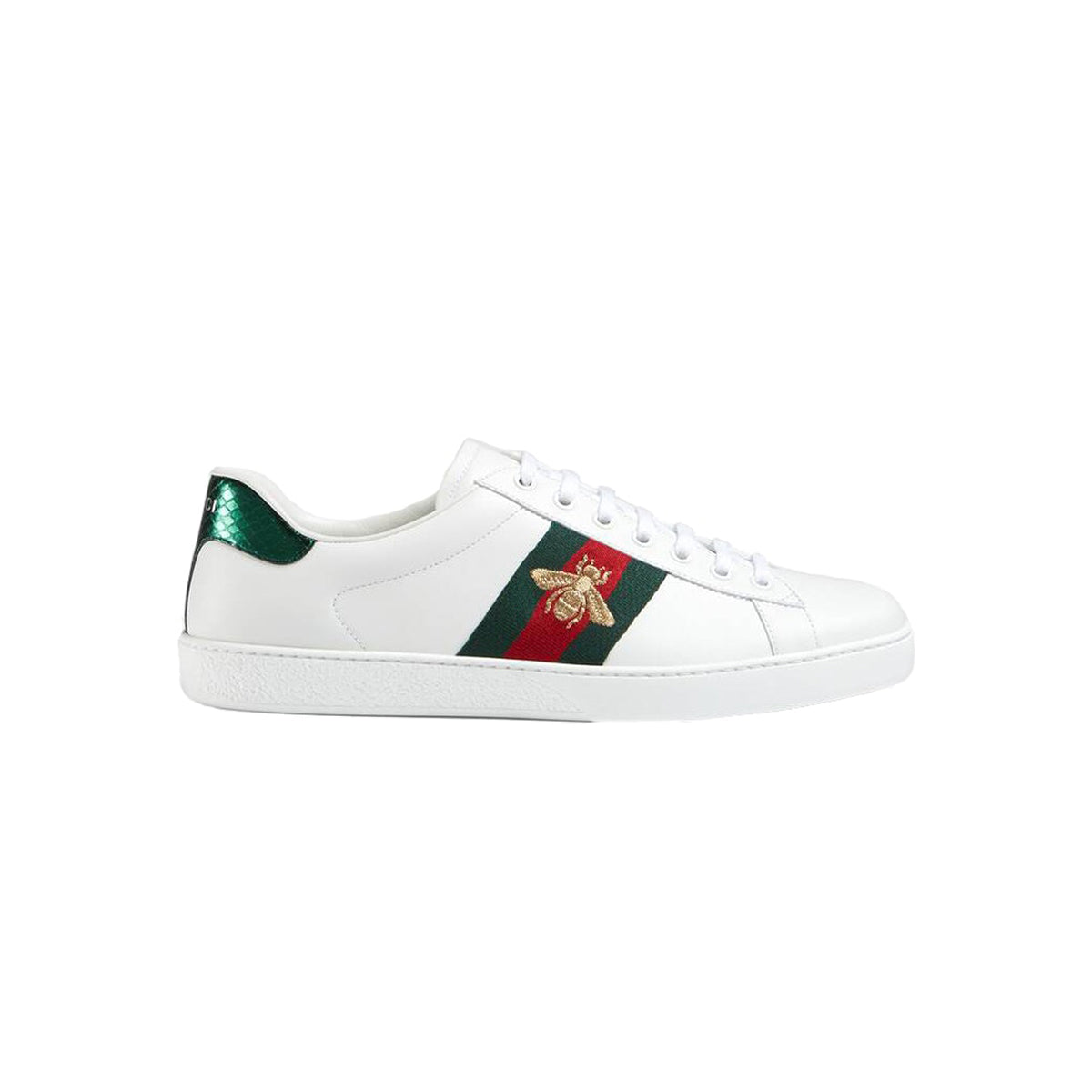 Gucci Ace Embroidered Bee Sneakers White
