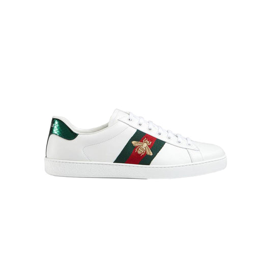 Gucci Ace Embroidered Bee Sneakers White