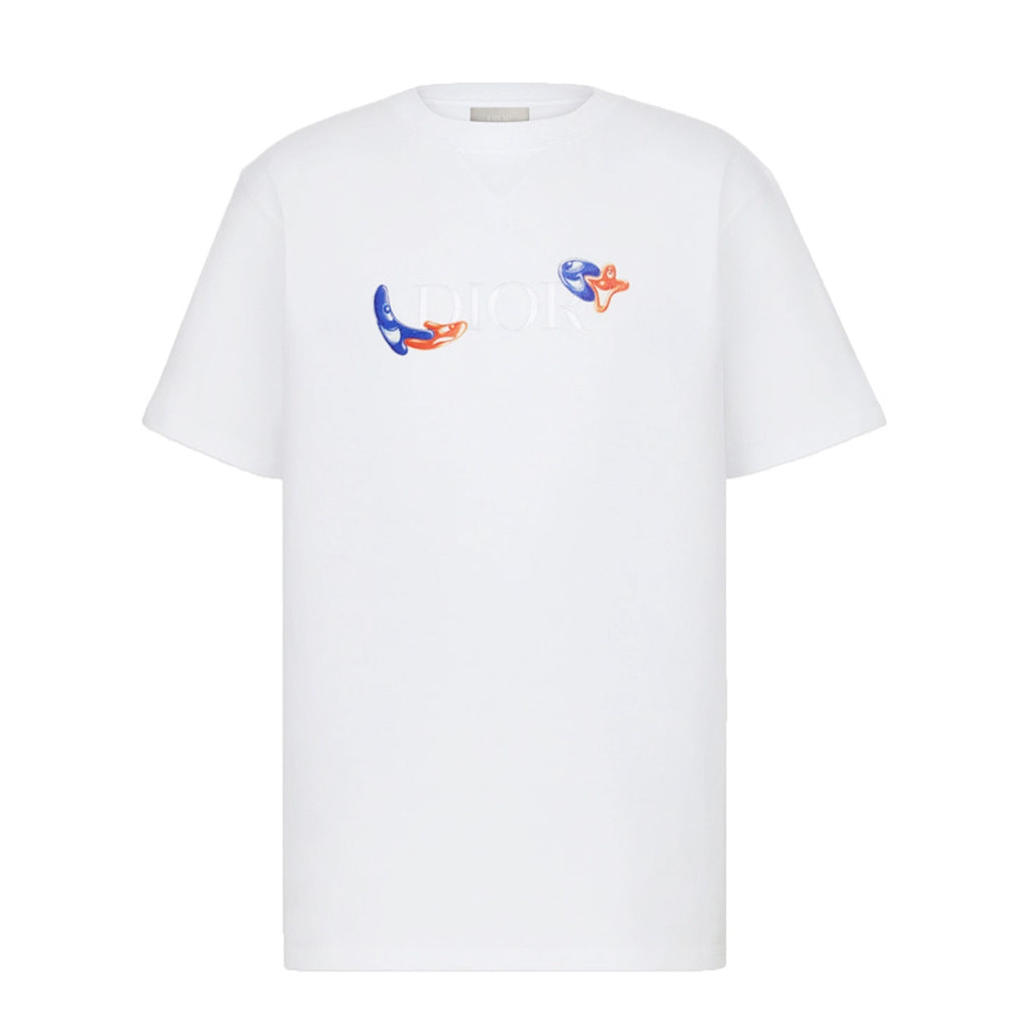 Dior x Kenny Scharf Embroidered White T-Shirt
