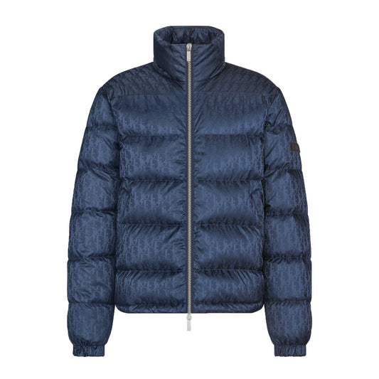 Dior Oblique Down Jacket Navy Technical Jacquard