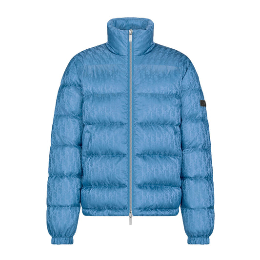 Dior Oblique Down Jacket Light Blue Technical Jacquard