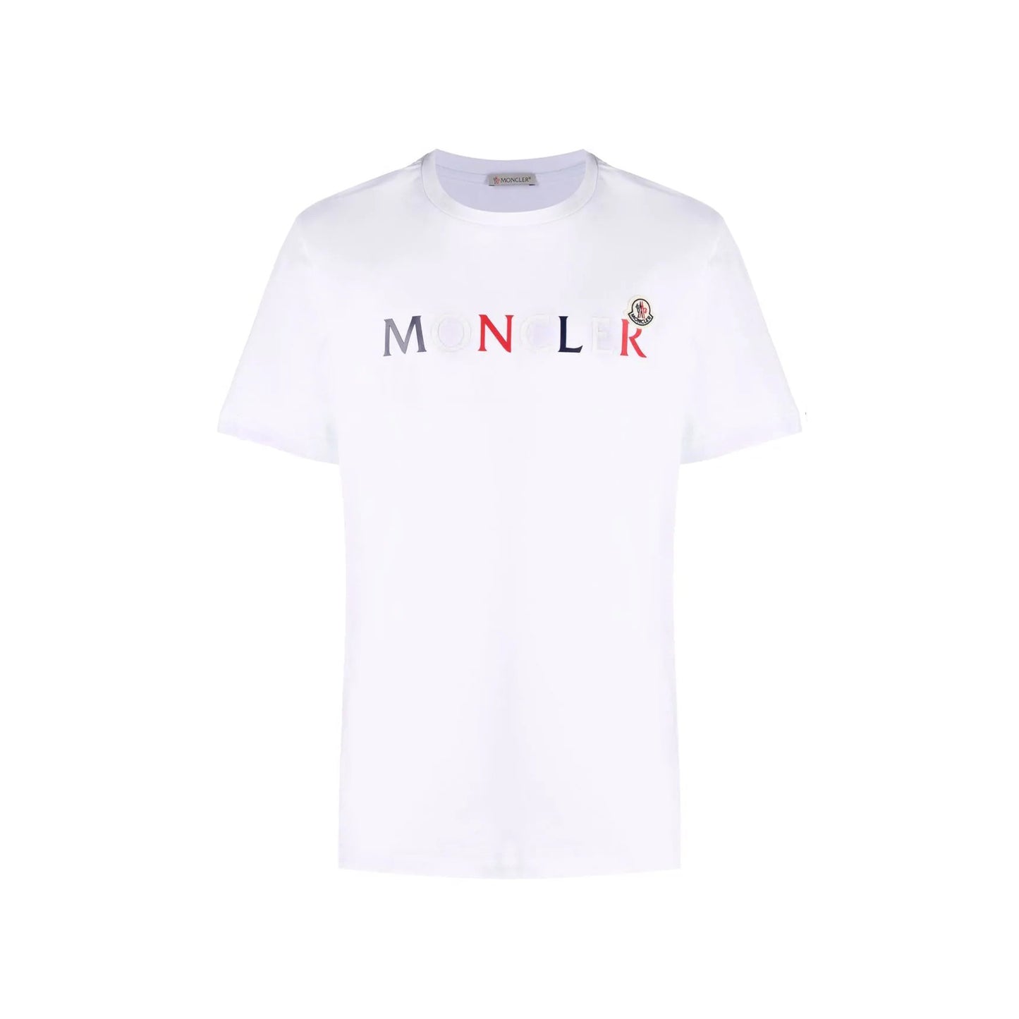 Moncler Tricolore Text Logo White T-Shirt