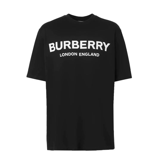 Burberry Logo Print Cotton Black T-Shirt