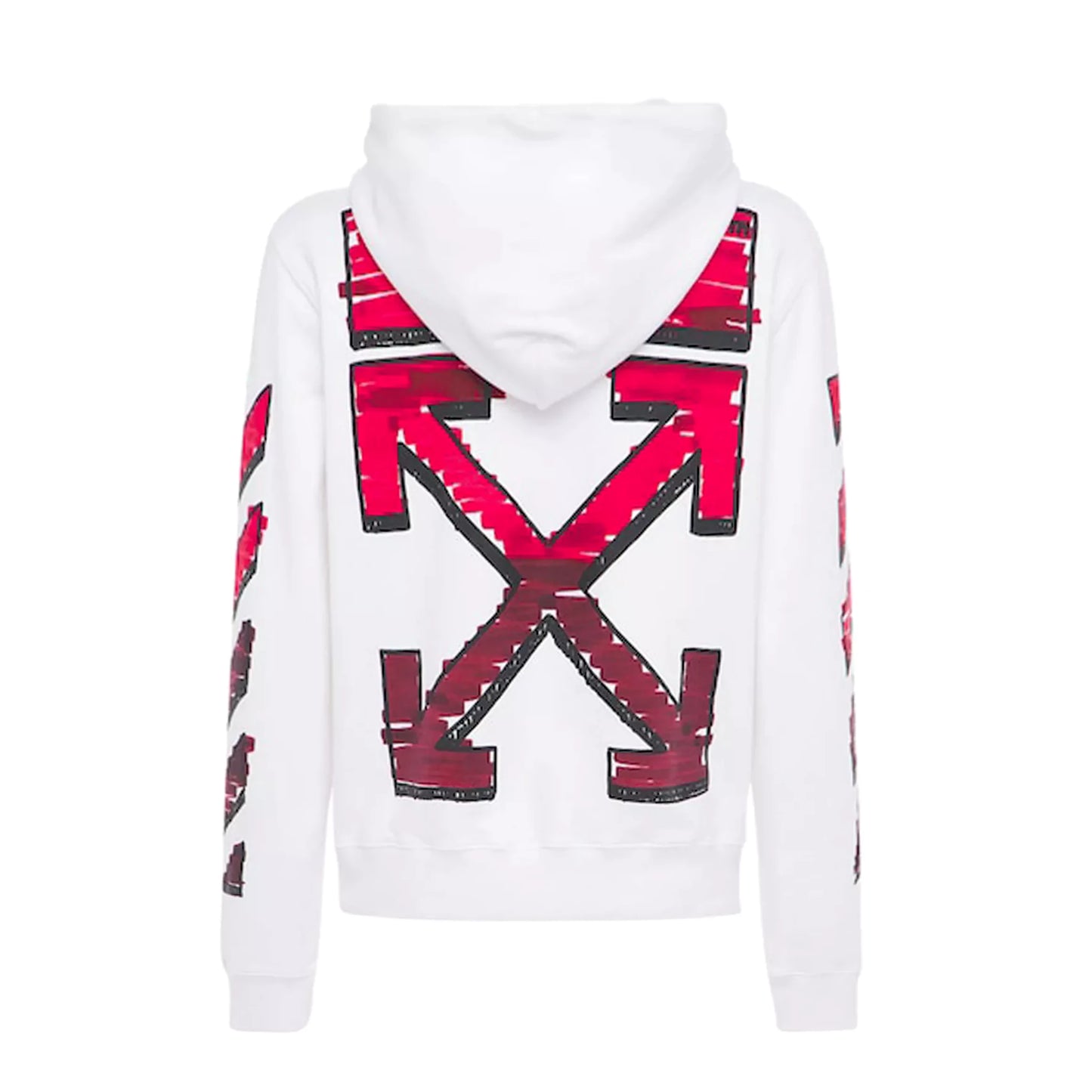 Off White Arrow Marker Print White Hoodie