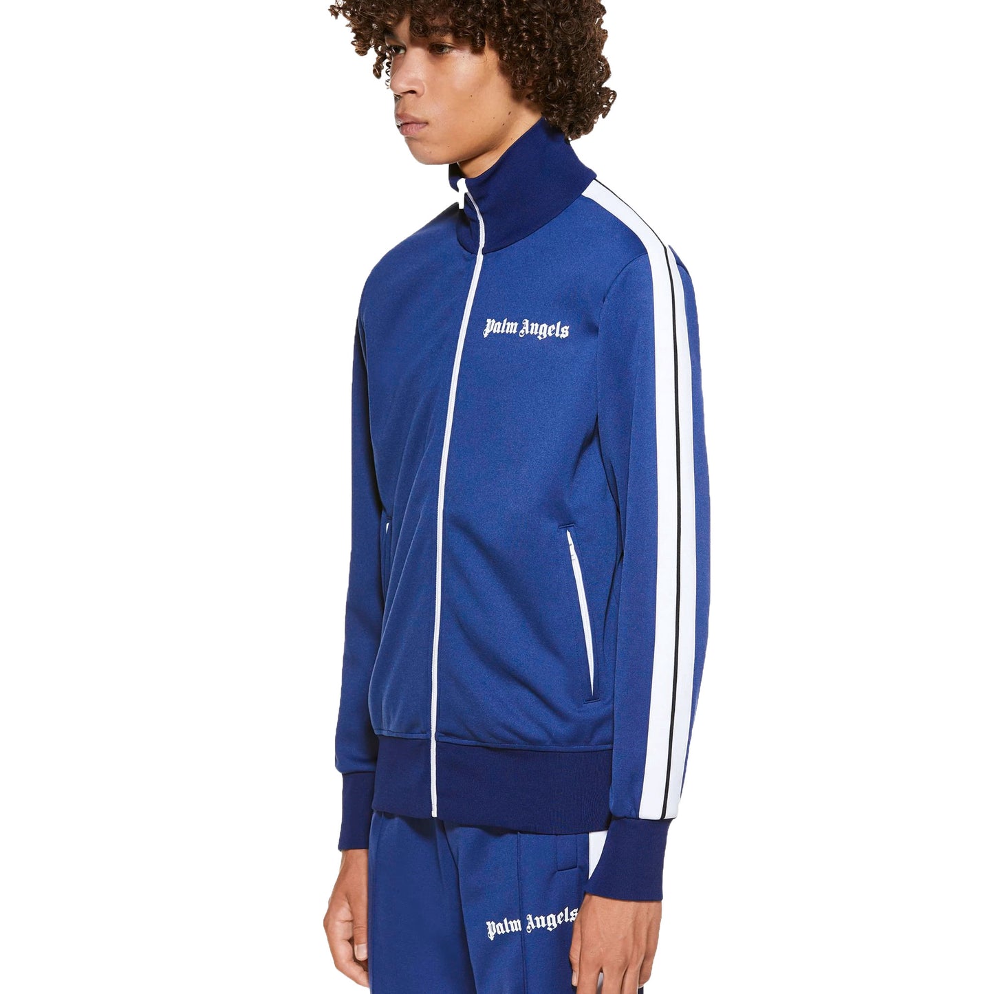 Palm Angels Blue White Striped Track Jacket