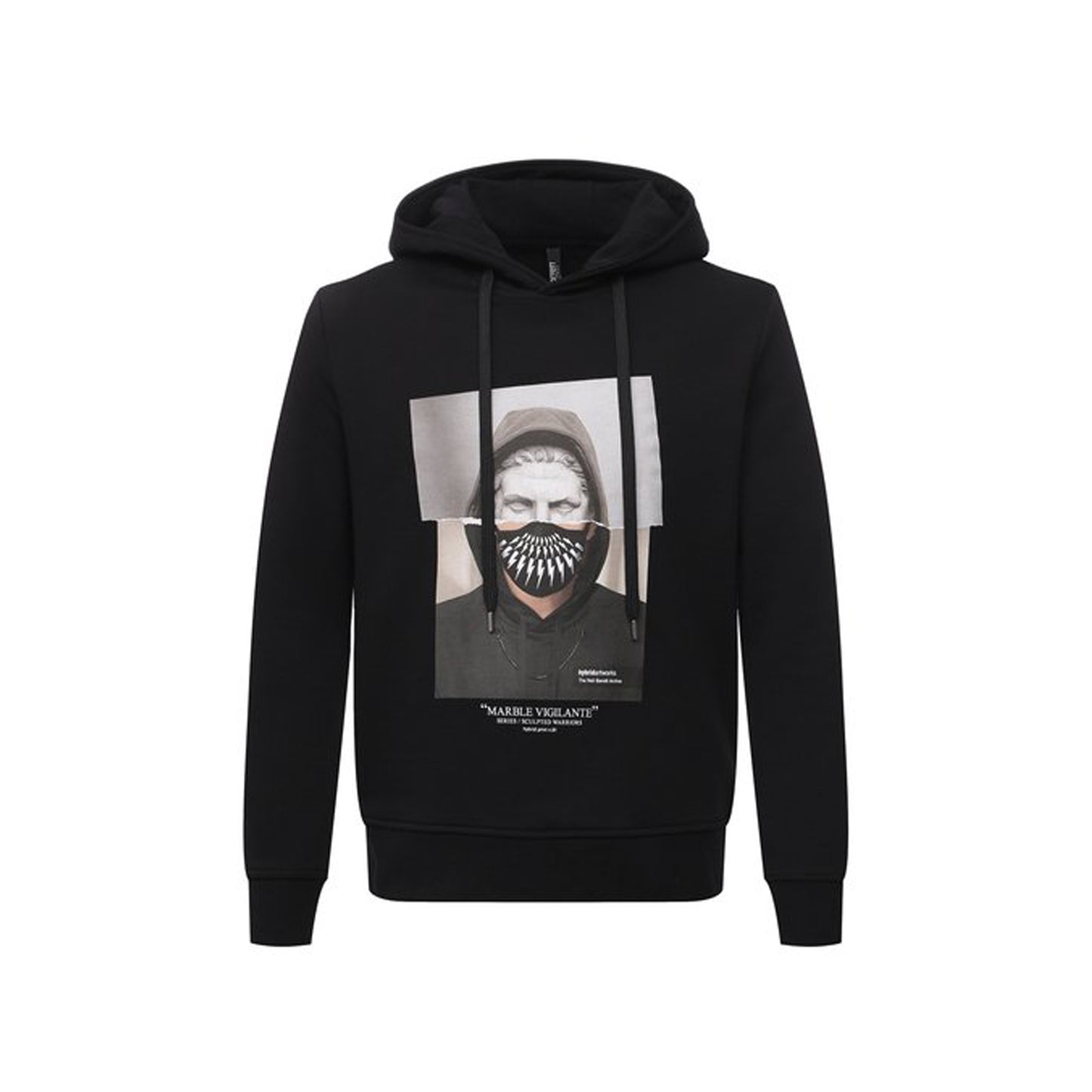 Neil Barrett Sculpted Warrior Marble Black Hoodie