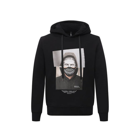 Neil Barrett Sculpted Warrior Marble Black Hoodie
