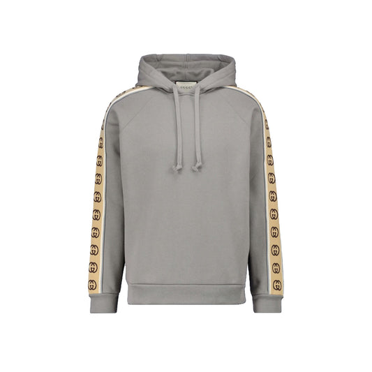Gucci GG Reflective Trimmed Hoodie Light Grey