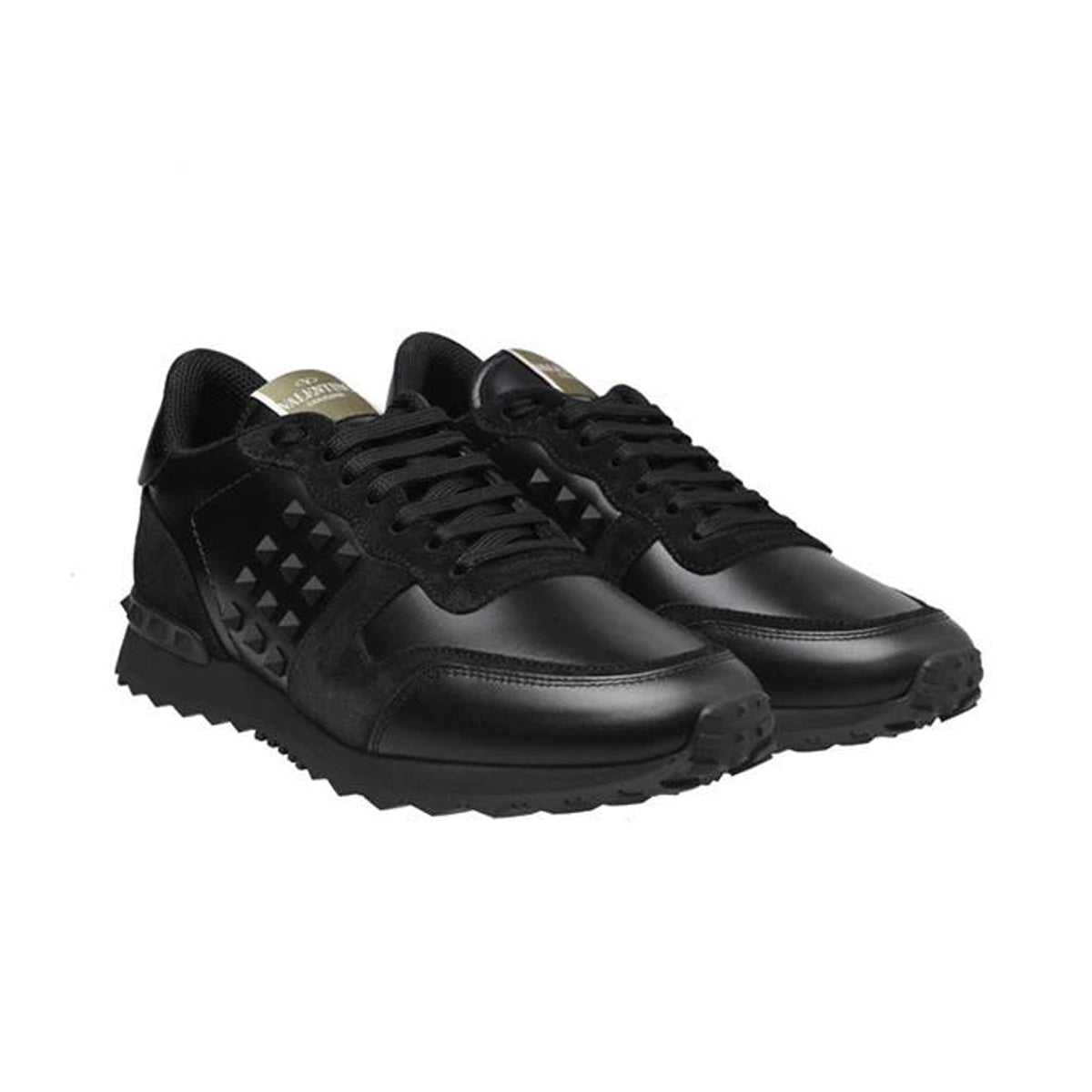 Valentino Side Stud Runners Triple Black
