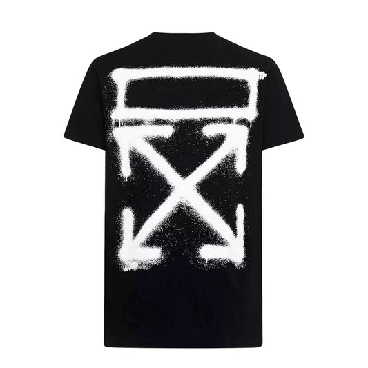 Off White Spray Paint Graffiti Black T-Shirt
