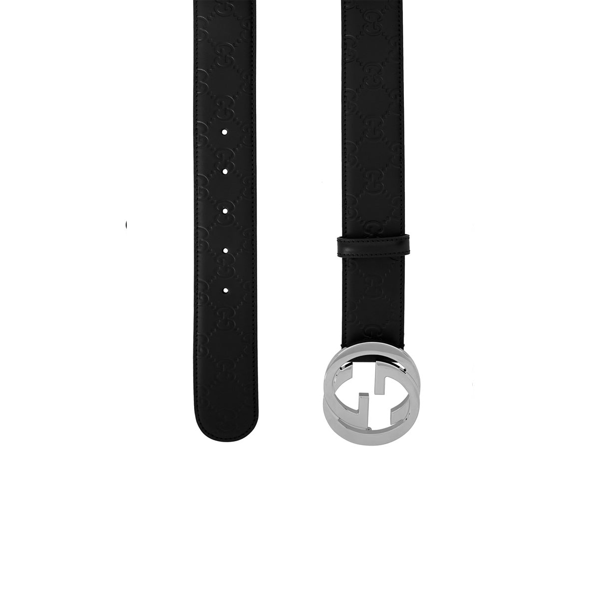 Gucci GG Signature Embossed Leather Belt