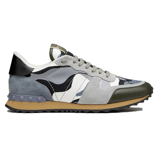 Valentino Rock Stud Runners Grey/Khaki