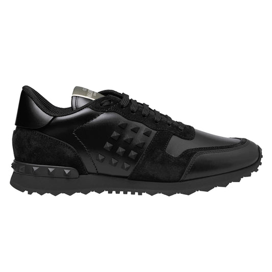 Valentino Side Stud Runners Triple Black