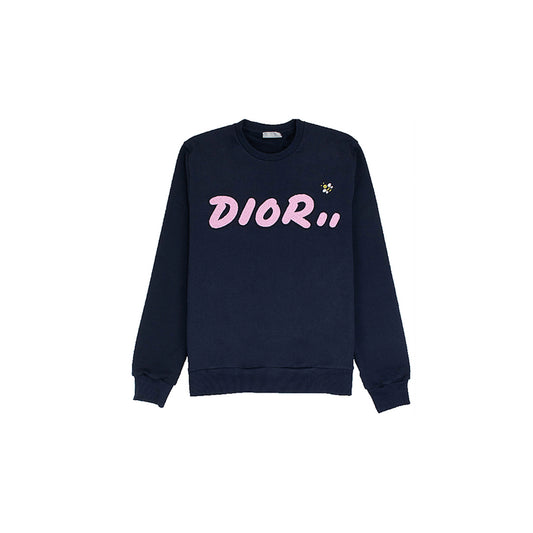 Dior x Kaws Bee Sweatshirt Navy Pink