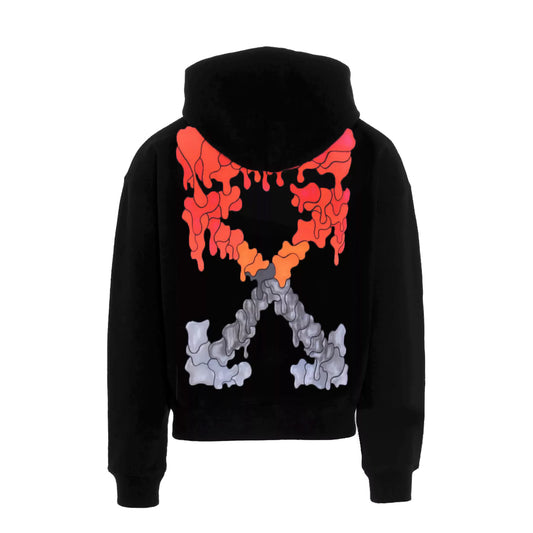 Off White Graffiti Marker Print Black Red Hoodie