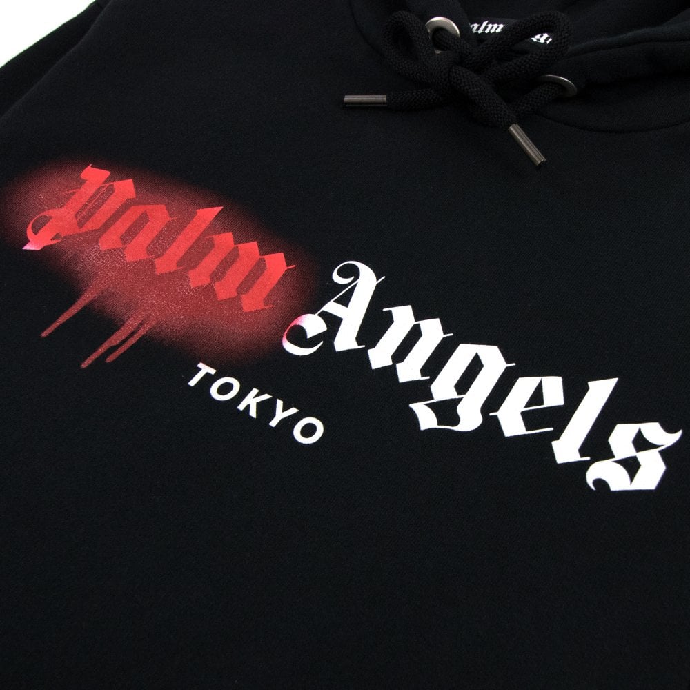 Palm Angels Tokyo Spray Paint Hoodie Black