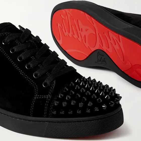 Christian Louboutin Junior Spikes Suede Black